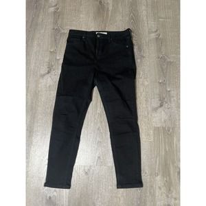 Topshop Moto Women's Skinny Jeans Jamie Size W32 L30 Black Button Zip EUC